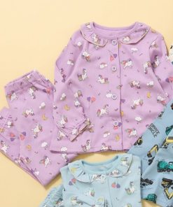 BREEZE パジャマ 「ジュニア対応」ユニコーン総柄パジャマ キッズ 子供 女の子