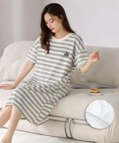 【大特価】パジャマ カップ付き ワンピース レディース 膝丈 半袖 女性 ルームウェア ロングTシャツ 熊 英字 部屋着 ワンピ リラックス 可愛い