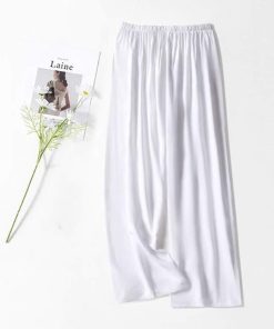 ワイドパンツ 部屋着 夏 ルームウェア パジャマ リラックスパンツ 春 レディース 夏用 イージーパンツ 9分丈 ステテコ ロングパンツ サ