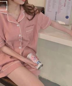 パジャマ レディース 夏用 夏 肌に優しい綿 コットン 涼しい おしゃれ シンプル 部屋着 前開き 上下セット 半袖 寝間着 ねまき