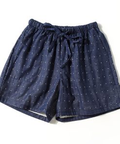 パジャマ レディース 下のみ ルームパンツ パジャマ下 二重ガーゼ 綿100％ 短パンツ ペア 夫婦 吸汗 通気 肌に優しい 部屋着