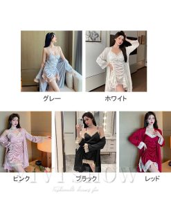 レディース キャミワンピ セクシー スリップ ナイトウェア パジャマ 透け感 大人 vivishow