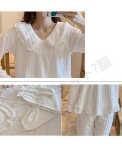 パジャマ レディース ルームウェア 冬 フランネル セットアップ 長袖 上下セット モコモコ 暖かい ナイトロープ 厚手 韓国風 寝巻き 部屋着 可愛い